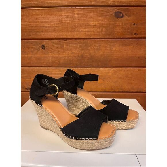 Ana Xyla Wedge Sandals Black Sz 10 - Picture 1 of 10